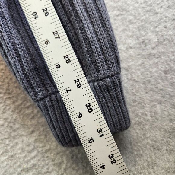 Duluth Trading Sweater Mens LT Gray Infantry High Neck Ribbed Knit Button Collar - Picture 12 of 14